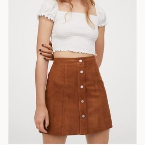 Beige Suade A-Line H&M skirt size 6